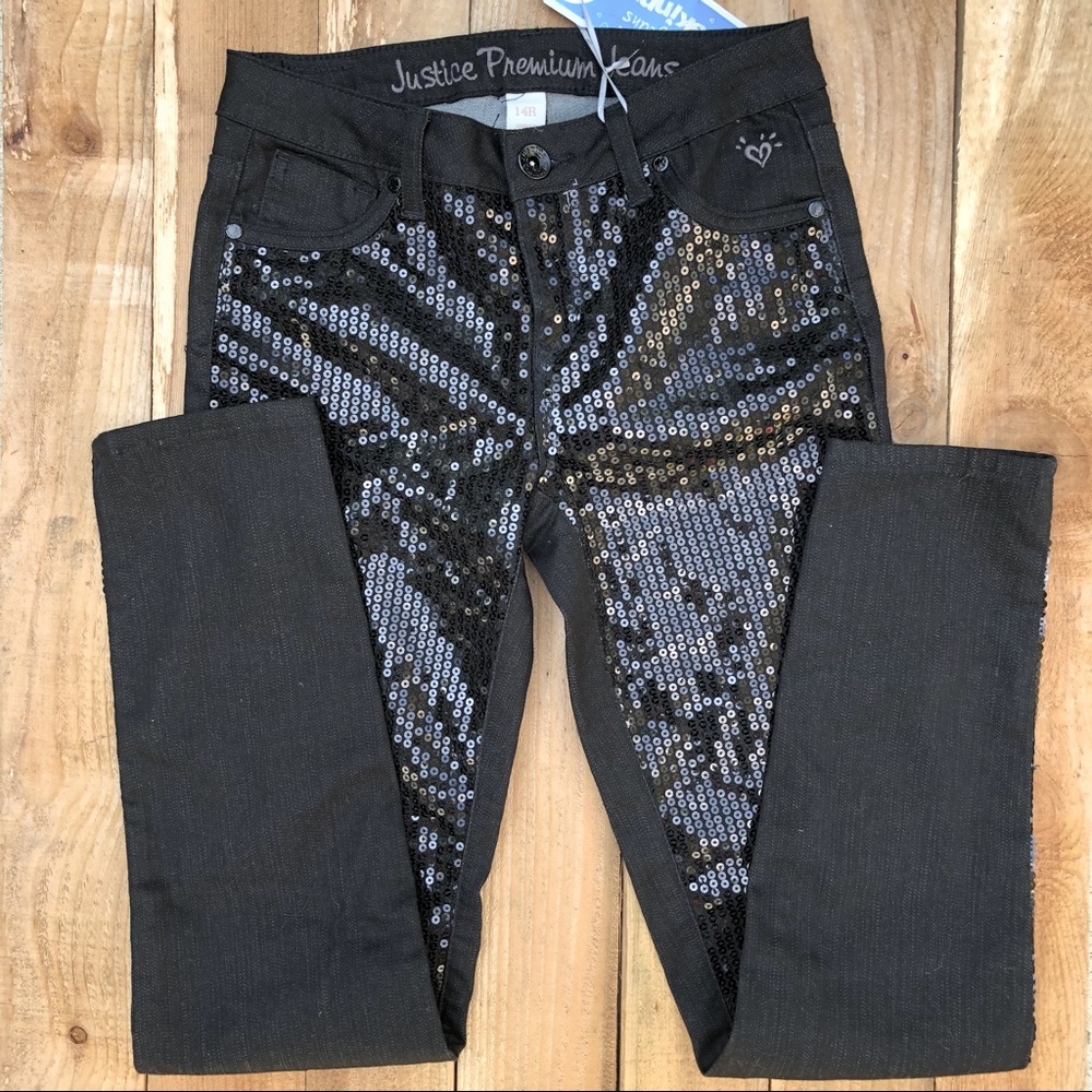 Girls’ Justice Black Jeans with Sequins